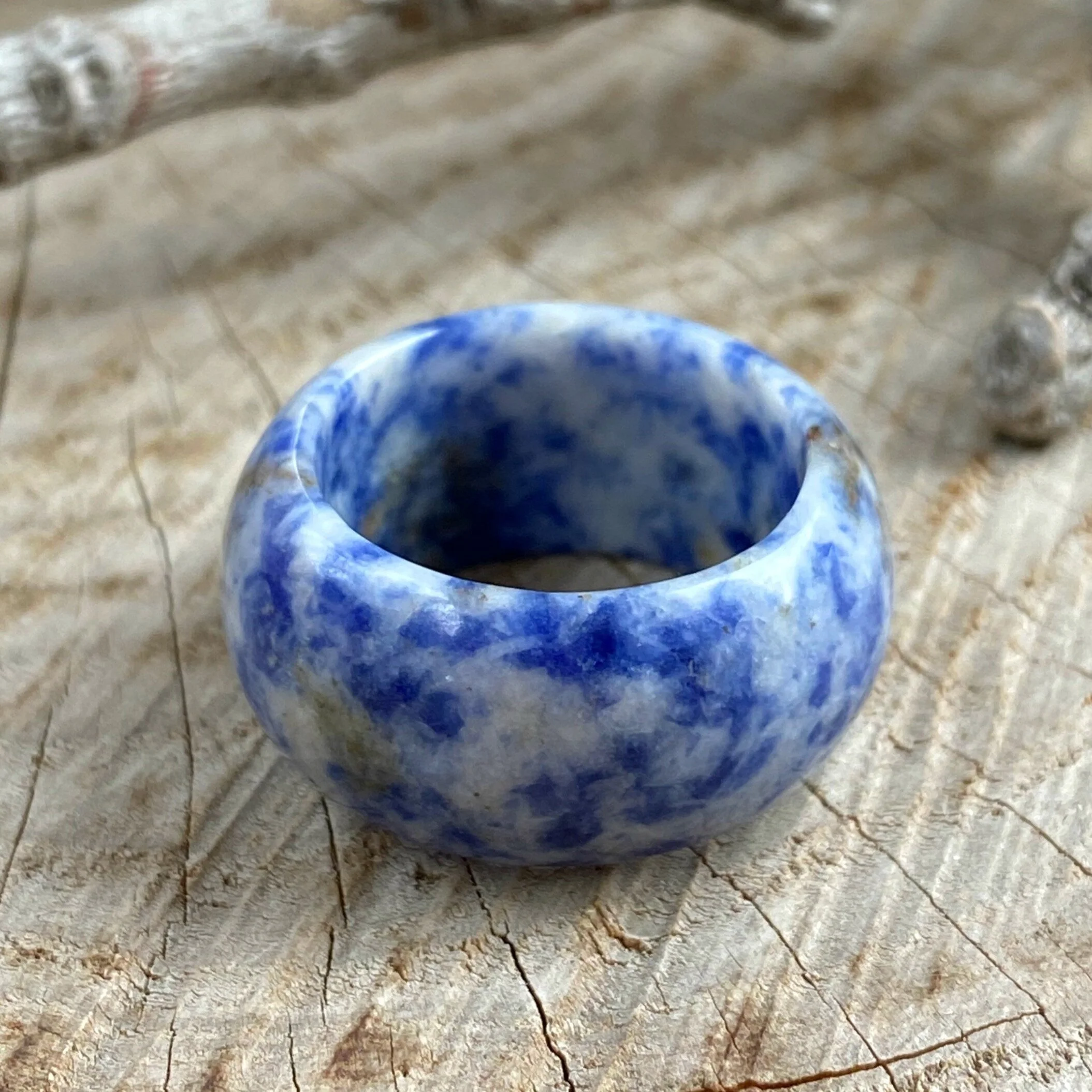 Sodalite Gemstone Ring Band Men s Size 9.5